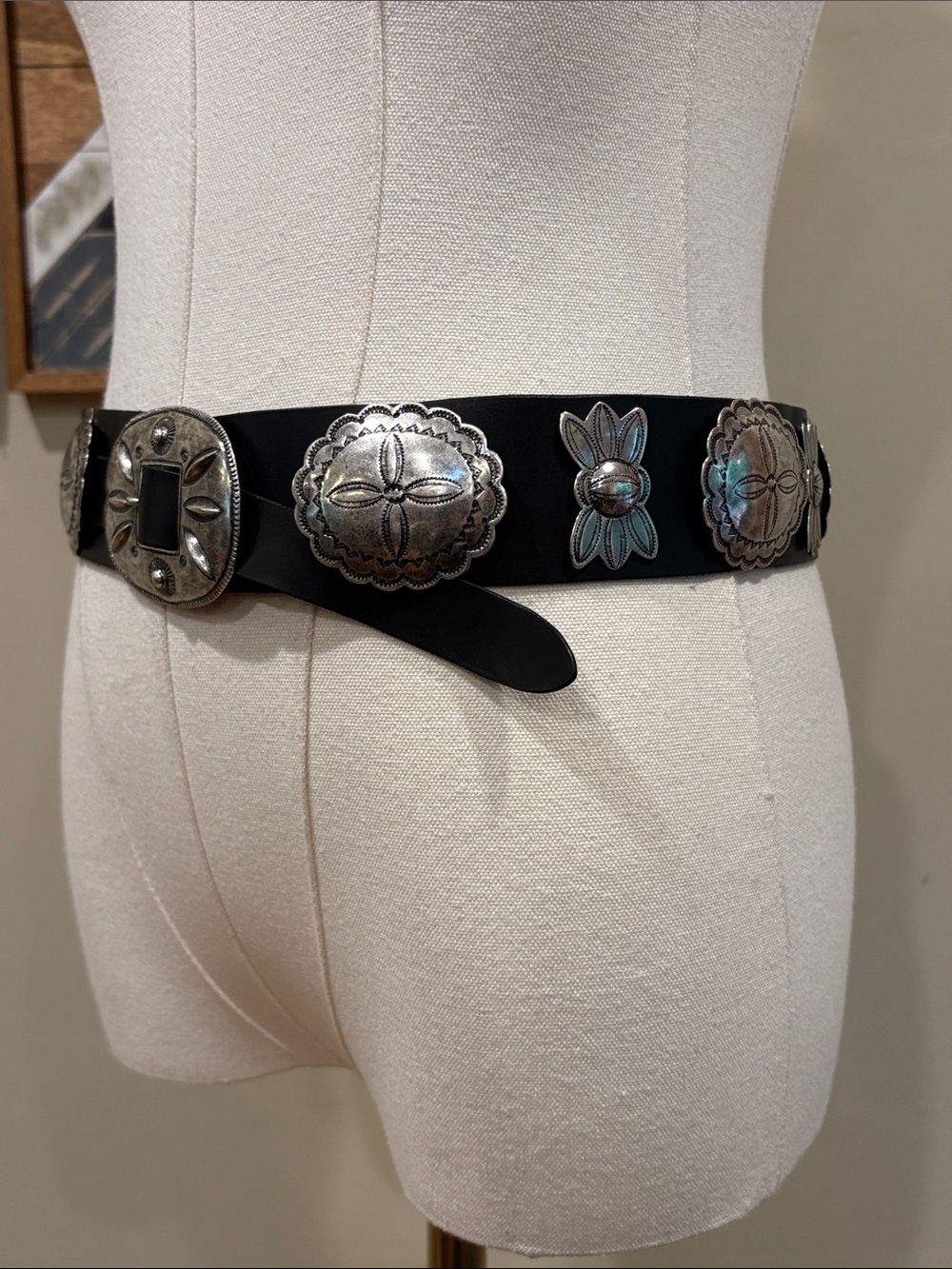 Ralph Lauren Collection Black Leather Western Concho Belt size Small - Picture 3 of 16